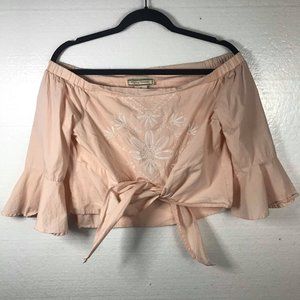 Flying Tomato M Embroidered Off The Shoulder Top